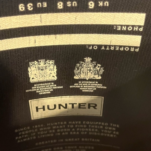 Hunter Rainboots Original Tall Gloss Rain Boot Wellies women's sz 8 Black - Picture 13 of 13